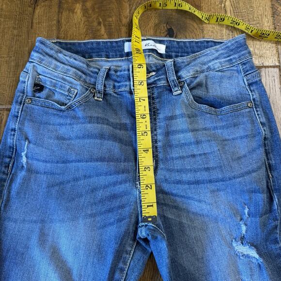 KanCan Skinny Jeans Mid Rise Stretch Distressed Womens Sz 28 Raw Hem SP1342-1 - Picture 4 of 7